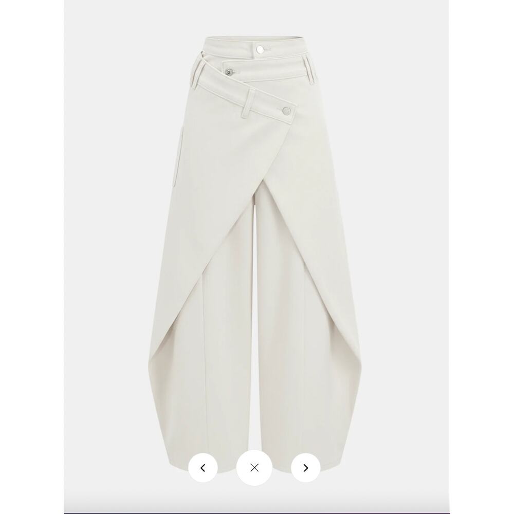 NWT  Commense Cross-Front Wide-Leg Jeans Sz S